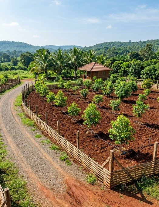 Managed farm plots at Krushi Bhoomi Farms